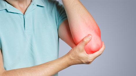 patient requiring golfer's elbow treatment in Dublin
