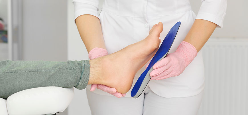 patient receiving custom orthotics care in Dublin